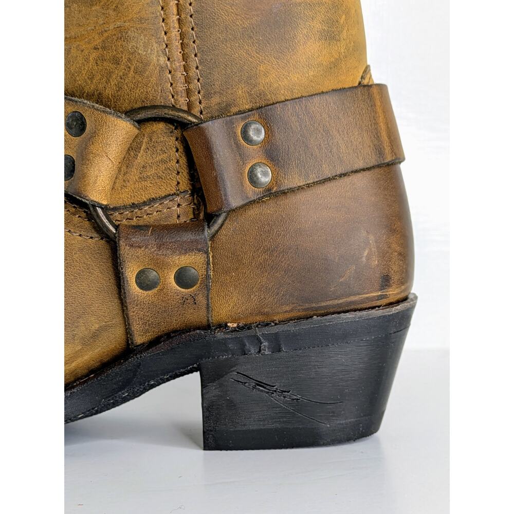 Frye Harness 8R Boots 6.5 Dark Brown Leather Ankle NWT Box 77455 Cognac DBN VGC - Picture 12 of 14